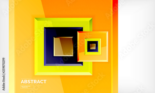 Geometric abstract background, modern square design