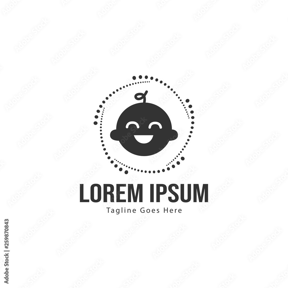 Baby logo template design. Minimalist baby logo with modern frame Baby logo template design. Minimalist baby logo with modern frame