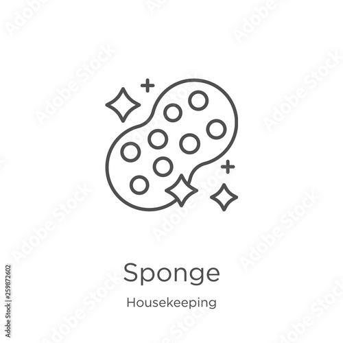 sponge icon vector from housekeeping collection. Thin line sponge outline icon vector illustration. Outline, thin line sponge icon for website design and mobile, app development