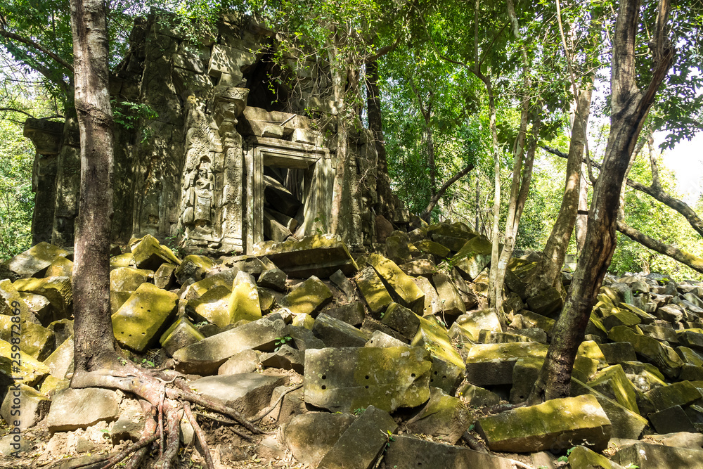 Ruins of ancient Beng Mealea Temple over jungle, Cambodia. Ruins of ancient Beng Mealea Temple over jungle, Cambodia.