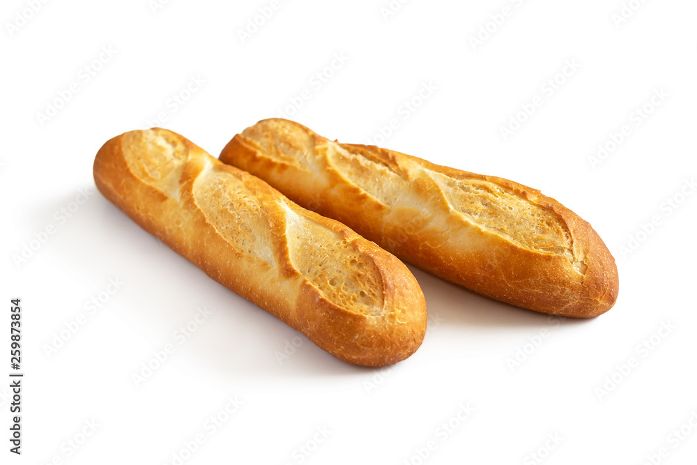 Two baguettes on white