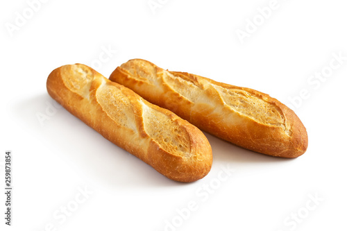 Two baguettes on white