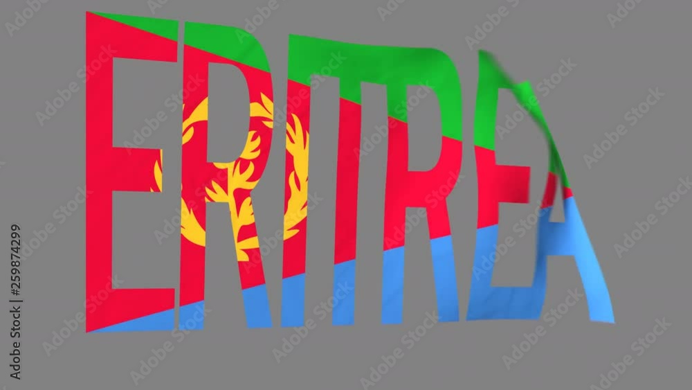 The animated letters of the word 'Eritrea' in national colors are fluttering like a flag in the wind. This clip has an additional alpha matte that allows to get the background transparent. The animated letters of the word 'Eritrea' in national colors are fluttering like a flag in the wind. This clip has an additional alpha matte that allows to get the background transparent.
