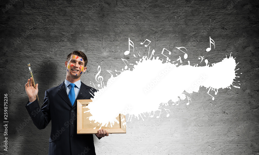 Inspiration of young creative businessman Inspiration of young creative businessman
