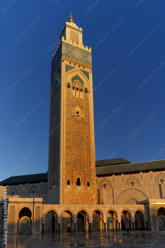 Minaret of the mosque in casablanca morocco