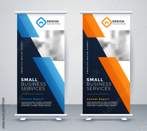 abstract rollup banner design in geometric style photo
