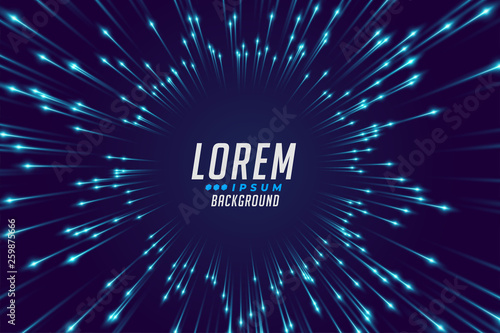 light explosion with flying particles