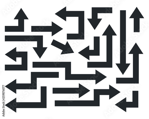 geometric bold arrows elements collection