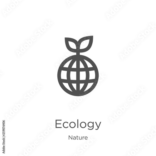 ecology icon vector from nature collection. Thin line ecology outline icon vector illustration. Outline, thin line ecology icon for website design and mobile, app development