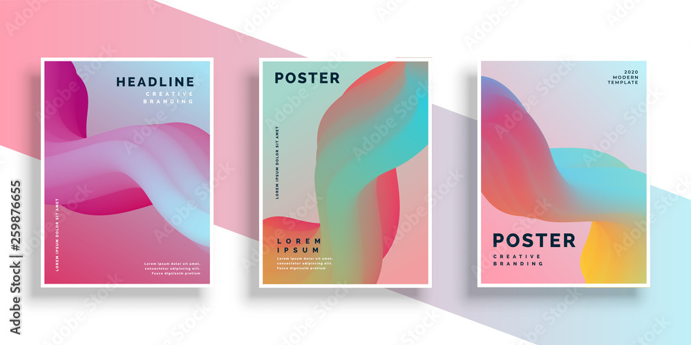 modern set of vibrant poster design background