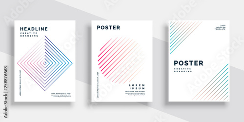 minimal lines book cover template set