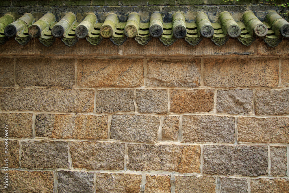 stone wall with roof chinese style