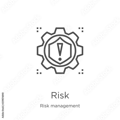 risk icon vector from risk management collection. Thin line risk outline icon vector illustration. Outline, thin line risk icon for website design and mobile, app development