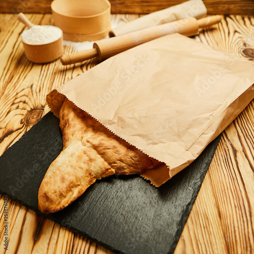 traditional Georgian homemade bread puri photo