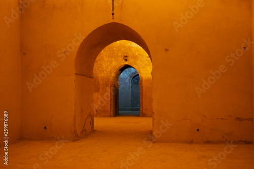 interior of an old palace in meknes morocco