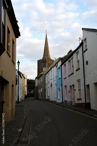 Cresswell street in Tenby, Wales