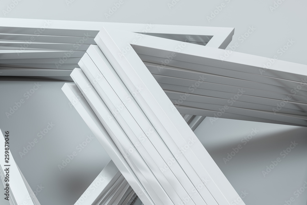 Obraz premium 3d rendering, triangle metal framework, industrial background