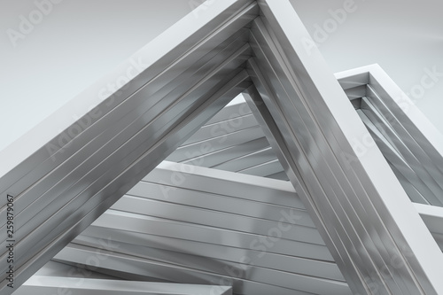 3d rendering, triangle metal framework, industrial background © Vink Fan