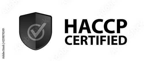 Security Shield HACCP Certified - Black Vector Illustration - Isolated On White Background