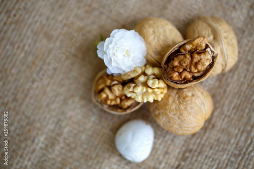 walnuts on ramie sheet