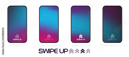 swipe up  template with abstract backdrop vector