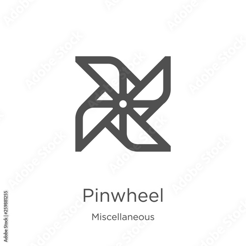 pinwheel icon vector from miscellaneous collection. Thin line pinwheel outline icon vector illustration. Outline, thin line pinwheel icon for website design and mobile, app development