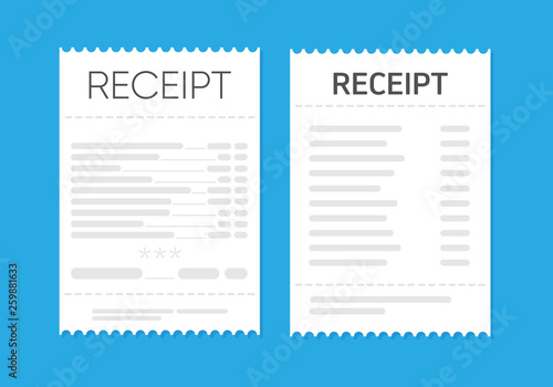 Receipt icon. Flat design. vector illustration concept image icon