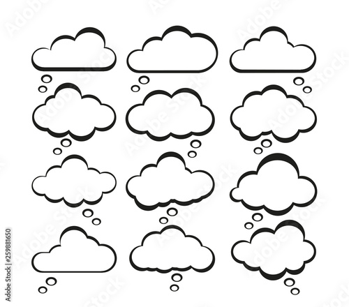 Cloud speech bubbles icon. Vector illustration. Bubbles for speech