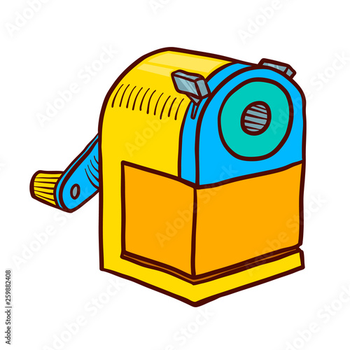Hand Drawn Sharpener icon. Doodle illustration of sharpener vector icon for web design isolated on white background