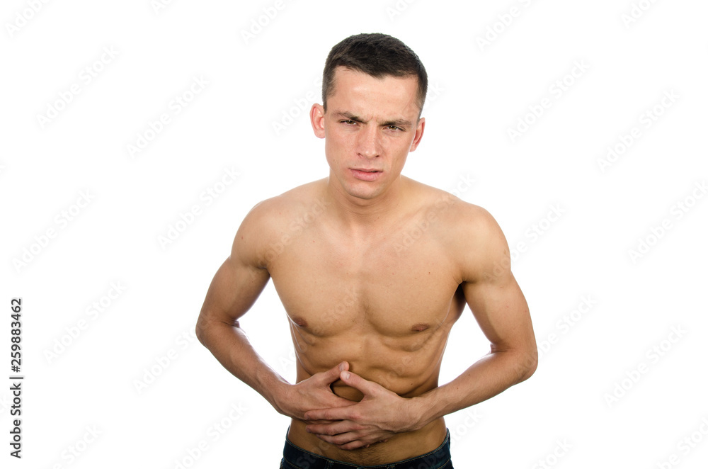 Abdominal pain. Man and health problems.