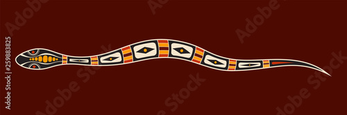 Snake. Aboriginal art style.