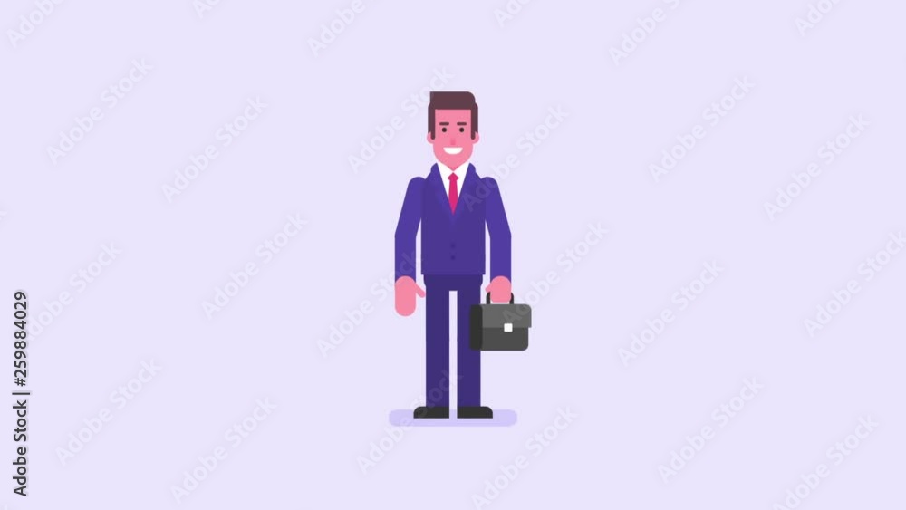 Hand drawing. Businessman points finger and smiling. Video concept Hand drawing. Businessman points finger and smiling. Video concept