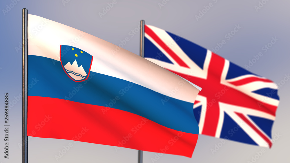 Slovenia 3D flag waving in wind. Slovenia 3D flag waving in wind.
