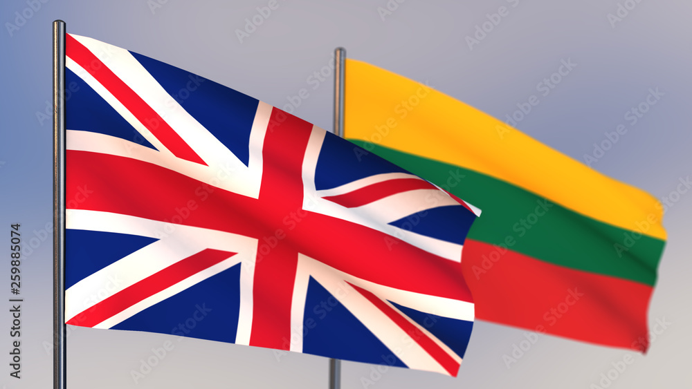 Lithuania 3D flag waving in wind. Lithuania 3D flag waving in wind.