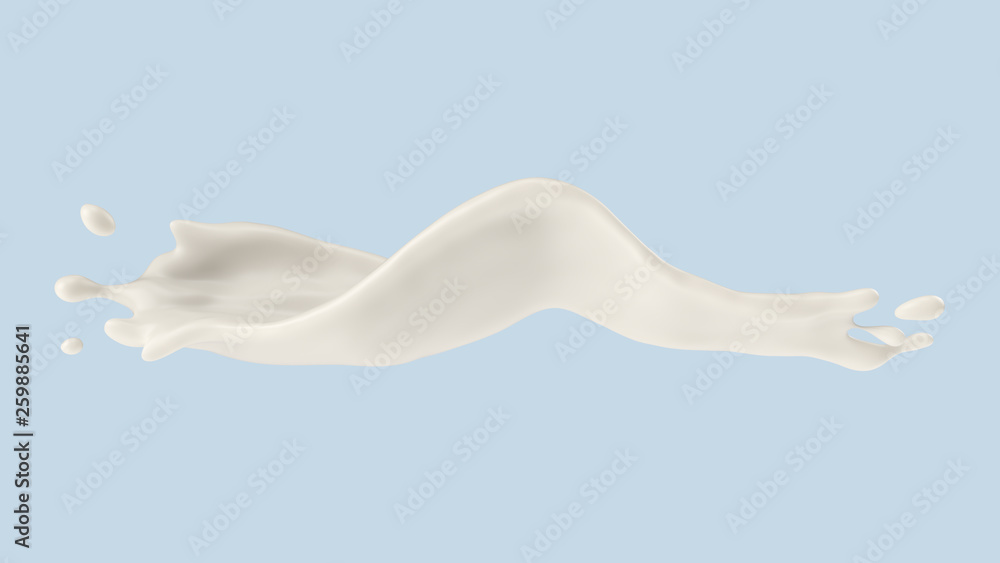 Obraz premium milk or yogurt splash, 3d illustration.