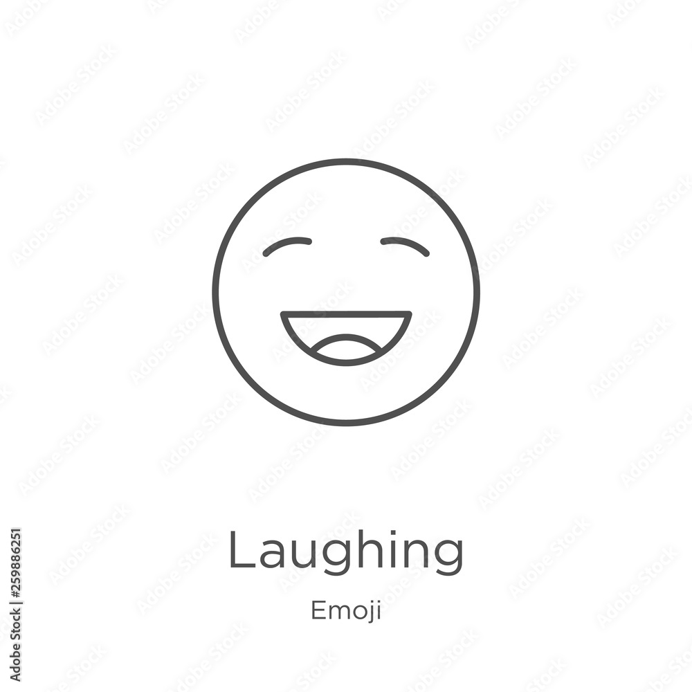 laughing icon vector from emoji collection. Thin line laughing outline
