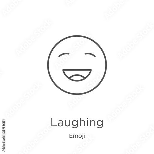 laughing icon vector from emoji collection. Thin line laughing outline icon vector illustration. Outline, thin line laughing icon for website design and mobile, app development