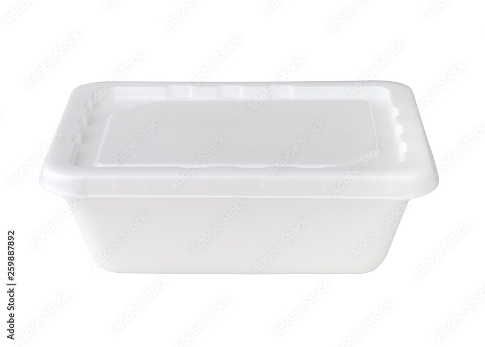 Plastic container on a white background. Plastic container for food close up on a white background. Plastic container on a white background. Plastic container for food close up on a white background.