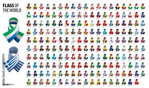 National flags of the countries. Vector illustration on white background