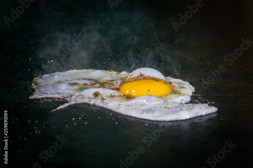 Fried eggs fried eggs in a pan photo