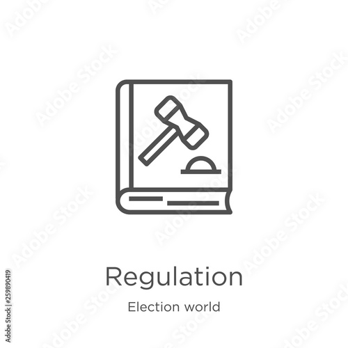 regulation icon vector from election world collection. Thin line regulation outline icon vector illustration. Outline, thin line regulation icon for website design and mobile, app development