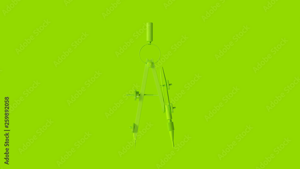 Lime Green Architects Compass Drawing Tool 3d Lime Green Architects Compass Drawing Tool 3d