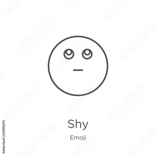 shy icon vector from emoji collection. Thin line shy outline icon vector illustration. Outline, thin line shy icon for website design and mobile, app development