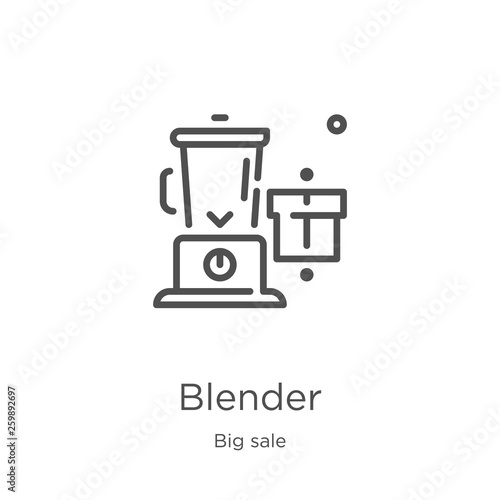 blender icon vector from big sale collection. Thin line blender outline icon vector illustration. Outline, thin line blender icon for website design and mobile, app development