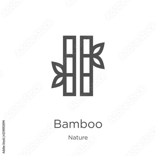 bamboo icon vector from nature collection. Thin line bamboo outline icon vector illustration. Outline, thin line bamboo icon for website design and mobile, app development
