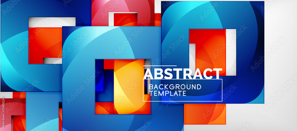Obraz premium Background with color squares composition, modern geometric abstraction design for poster, cover, branding or banner