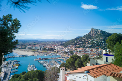 view of the port on the coast. Spain