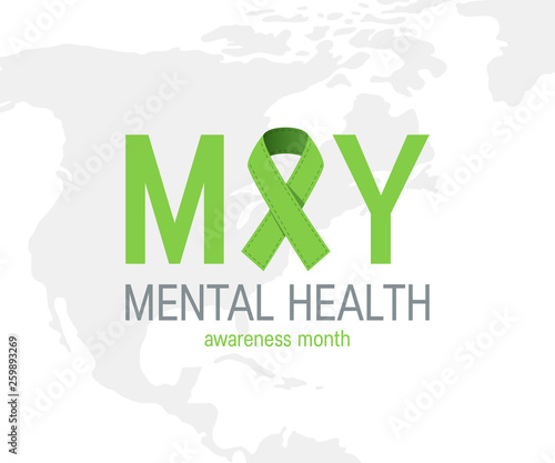Mental health awareness month, vector flat style