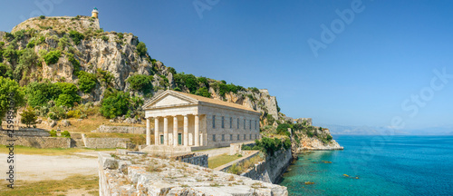 Corfu, Kerkyra Saint George Church inside the old fortress on the seashore. photo