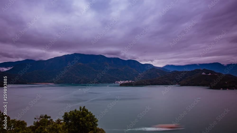 Time Lapse - Overcast Clouds in Sun Moon Lake in Taiwan - 4K Time Lapse - Overcast Clouds in Sun Moon Lake in Taiwan - 4K